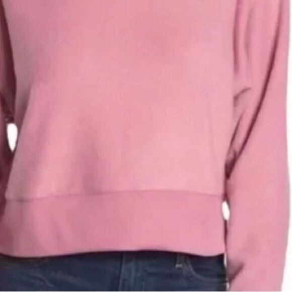 ABOUND Women's Top Sweatshirt Soft Crop Long Sleeve Medium Pink NWT - Picture 2 of 3